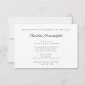 Eenvoudige rode gouden afstudeerhoed Kwast Uitnodi Kaart (Achterkant)