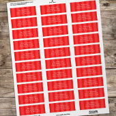 Eenvoudige rode grillige leuke leuke strepen etiket