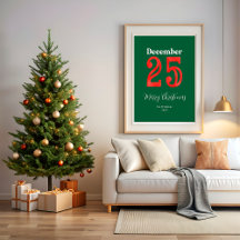 Eenvoudige Rode Groene Kerstmis Familie Foto