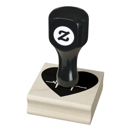 Eenvoudige Rode Hart EEG Hartmonitor Rubberstempel (Stempel)