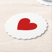 Eenvoudige Rode Hart geschulpte Moderne Liefde Min Kartonnen Onderzetters (Gekanteld)