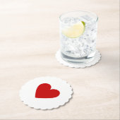 Eenvoudige Rode Hart geschulpte Moderne Liefde Min Kartonnen Onderzetters (Insitu)