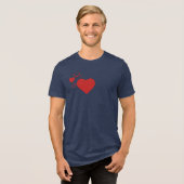 Eenvoudige Rode Hart Liefde T-shirt (Voorkant volledig)