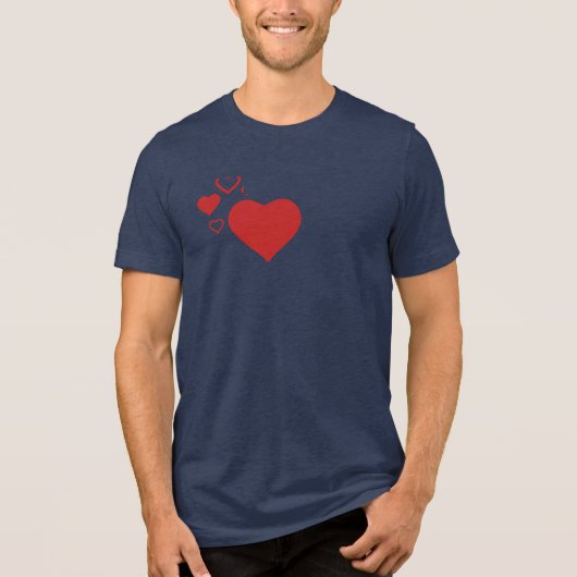 Eenvoudige Rode Hart Liefde T-shirt (Voorkant)