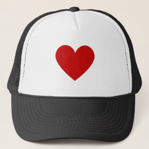 Eenvoudige Rode Hart Minimale Moderne Liefde Zwart Trucker Pet