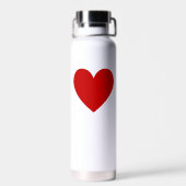 Eenvoudige Rode Hart Moderne Liefde Chic Minimaal  Waterfles (Achterkant)