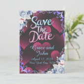 Eenvoudige Rode Hart Thema Bewaar de Datum Save The Date (Staand voorkant)