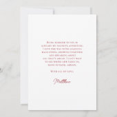 Eenvoudige Rode Hart Typografie Valentijnsdag Feestdagenkaart (Achterkant)