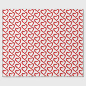 Eenvoudige Rode Hart Valentijnsdag Modern Cadeaupapier (Vlak)