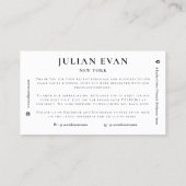 Eenvoudige rode hart zwart en wit dank u kaart visitekaartje (Achterkant)