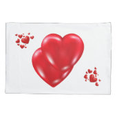 Eenvoudige Rode Harten op Witte Gelukkige Valentij Kussensloop (Achterkant-Links)