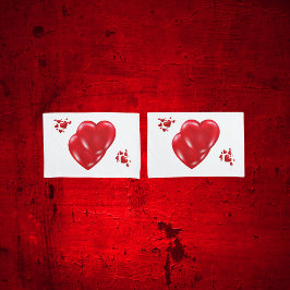 Eenvoudige Rode Harten op Witte Gelukkige Valentij Kussensloop