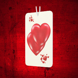 Eenvoudige Rode Harten op Witte Gelukkige Valentij Luchtverfrisser