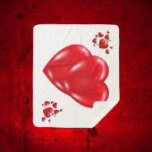 Eenvoudige Rode Harten op Witte Gelukkige Valentij Sherpa Deken