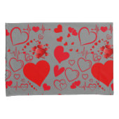 Eenvoudige rode harten romantische liefde op houts kussensloop (Voorkant-Rechts)