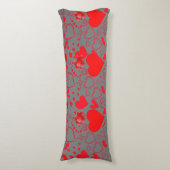 Eenvoudige rode harten romantische liefde op houts lichaamskussen (Voorkant Verticaal)