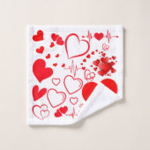 Eenvoudige rode harten romantische liefde op wit | bad handdoek (Wasdoekje)