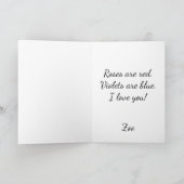 Eenvoudige rode hartslag feestdagen kaart (Binnen)