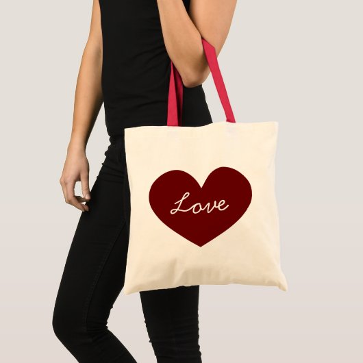 Eenvoudige rode hartslag tote bag (Voorkant (product))