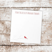 Eenvoudige Rode Kardinaal Winter Elegante Berk Notitieblok