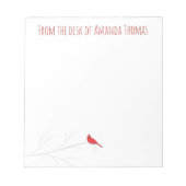 Eenvoudige Rode Kardinaal Winter Elegante Berk Notitieblok (Voorkant)