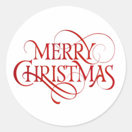 Eenvoudige Rode Kerst Elegant Ronde Sticker