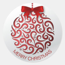 Eenvoudige rode kerst ornament Sticker