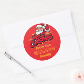 Eenvoudige rode kerst ronde sticker (Envelop)