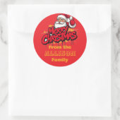 Eenvoudige rode kerst ronde sticker (Tas)