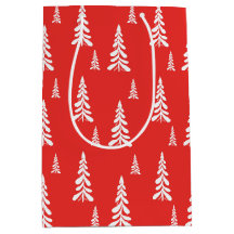 Eenvoudige Rode Kerst Xmas pijnboom Sneeuwpatroon