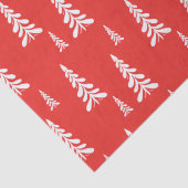 Eenvoudige Rode Kerst Xmas pijnboom Sneeuwpatroon Tissuepapier (Detail)