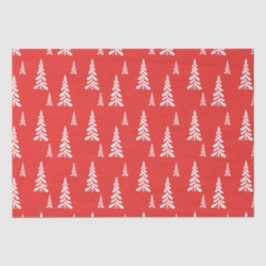 Eenvoudige Rode Kerst Xmas pijnboom Sneeuwpatroon Tissuepapier
