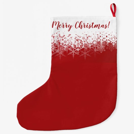 Eenvoudige Rode Kerstsnowflake Ombre Grote Kerstsok (Achterkant)