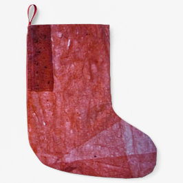 Eenvoudige rode kerstsok, Rode textuur kunst Kleine Kerstsok