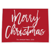 Eenvoudige rode kersttassen voor fijne kerst groot cadeauzakje (Voorkant)