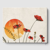 Eenvoudige rode klaprozen Boho Wildbloemen Zonsond Gastenboek (Achterkant)