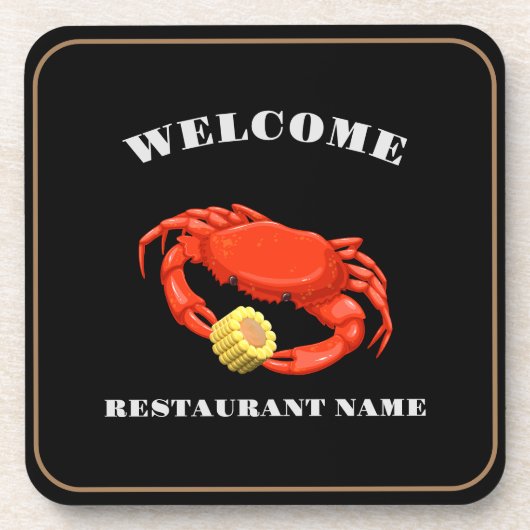 Eenvoudige Rode krab maïs zeevruchten Restaurant l Bier Onderzetter (Voorkant)