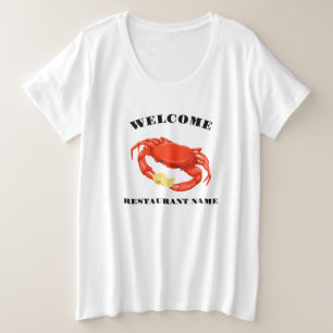Eenvoudige Rode krab maïs zeevruchten Restaurant l Grote Maat T-shirt