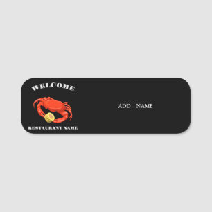 Eenvoudige Rode krab maïs zeevruchten Restaurant l Naamplaatje