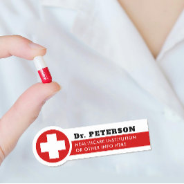 Eenvoudige Rode Kruis Medische Zorgverpleegkundige Naamplaatje