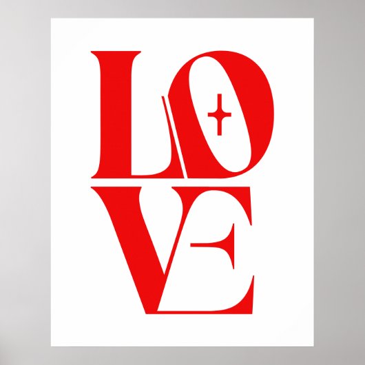 Eenvoudige Rode Liefde Moderne Typografie Poster (Voorkant)
