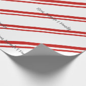 Eenvoudige Rode lijn Kerstmis douane Cadeaupapier (Hoek)