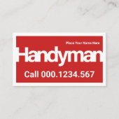 Eenvoudige Rode Lijst Handyman Border Visitekaartje (Voorkant)