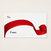 Eenvoudige rode lint cadeau Kaarten Visitekaartje (Achterkant)