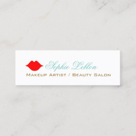 Eenvoudige rode lippen profiel kaart voor make-up  mini visitekaartje