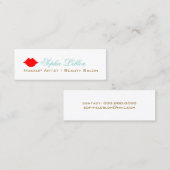 Eenvoudige rode lippen profiel kaart voor make-up  mini visitekaartje (Voorkant / Achterkant)