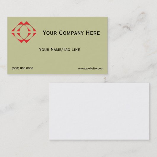 Eenvoudige Rode Logo-visitekaartje Visitekaartje (Voorkant / Achterkant)