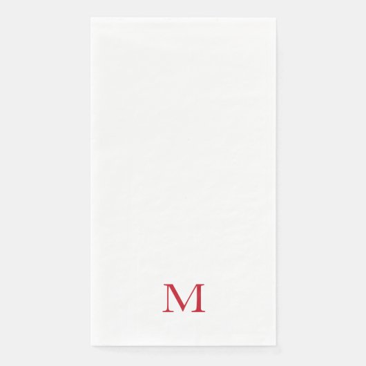 Eenvoudige rode monogram bruiloft servet (Voorkant)