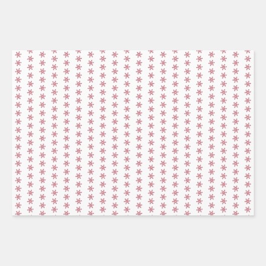 Eenvoudige Rode Naam en Snowflake Pattern Kerstmis Inpakpapier Vel (Voorkant 3)