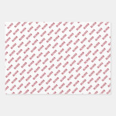 Eenvoudige Rode Naam en Snowflake Pattern Kerstmis Inpakpapier Vel (Voorkant)